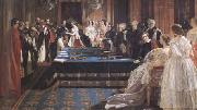 Edward Matthew Ward The Investiture of Napoleon III with the Order of the Garter 18 April 1855 (mk25) oil painting reproduction